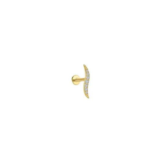 Curve Pavé Stud Helix Friendly Earrings