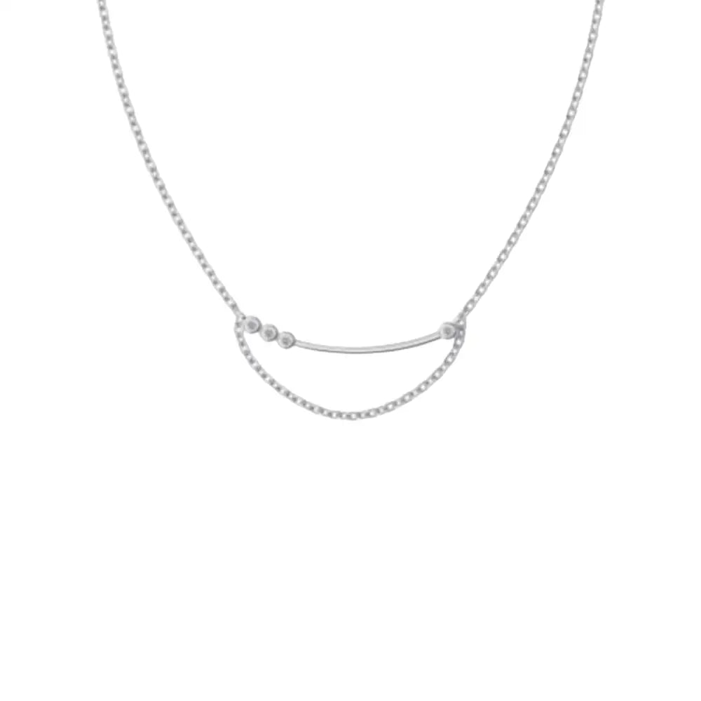 Curved Chain Necklace Silver Necklaces