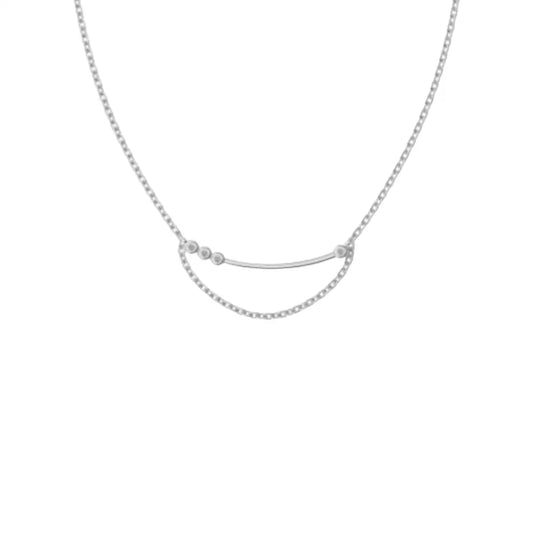 Curved Chain Necklace Silver Necklaces