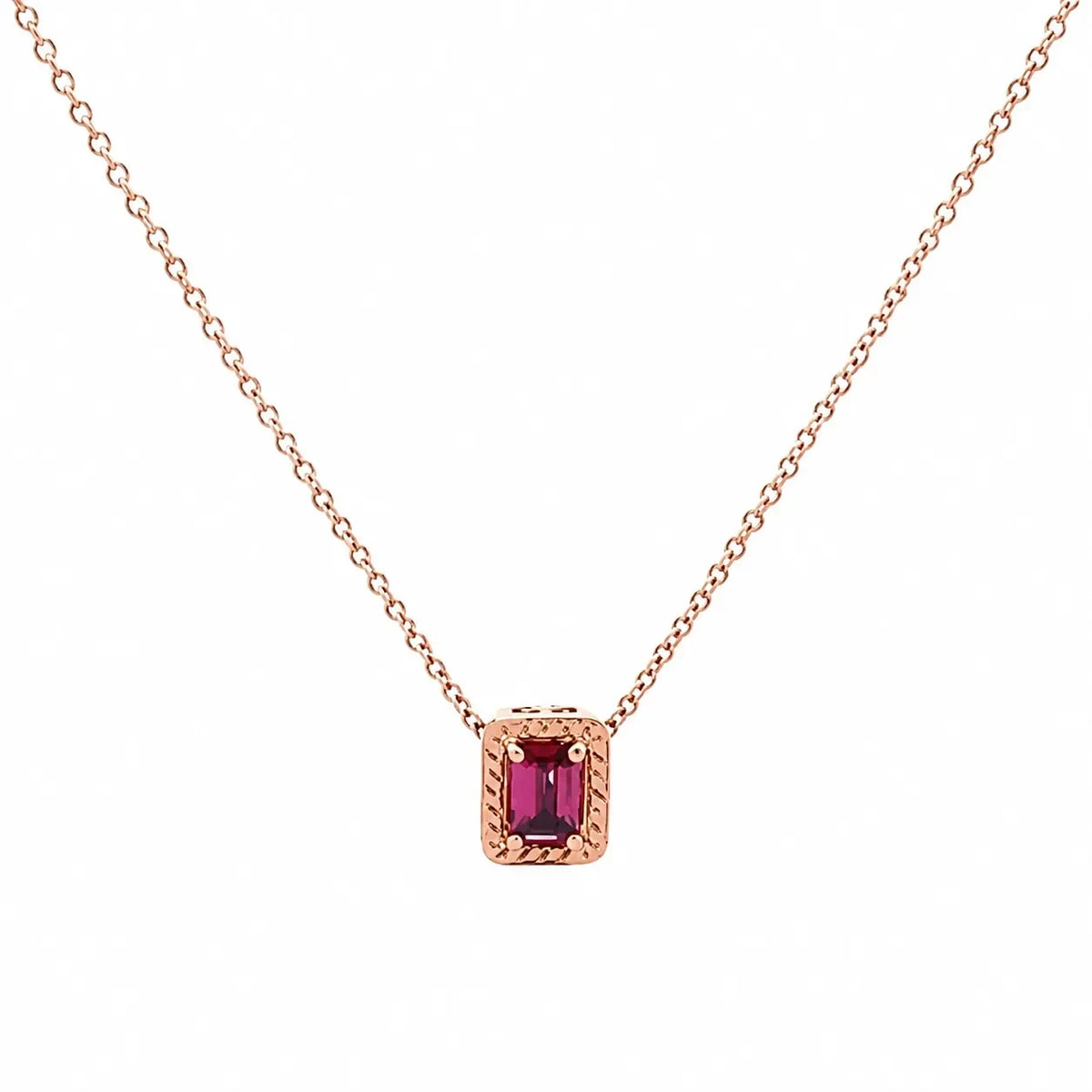 Rhodolite Rectangle Necklace