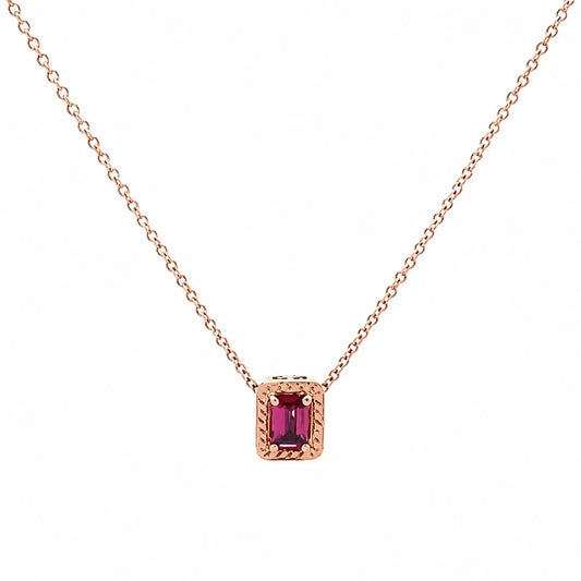 Rhodolite Rectangle Necklace
