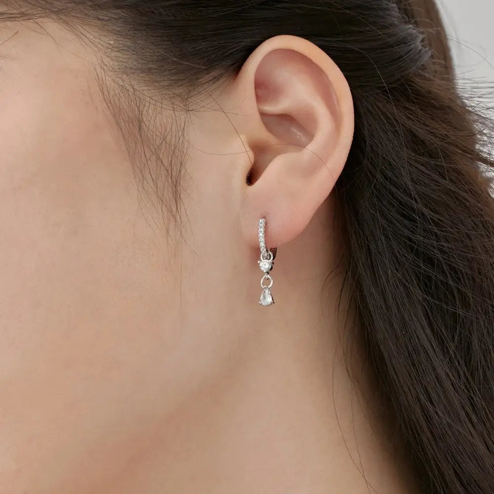 Drop Charm Huggie Earrings Earrings
