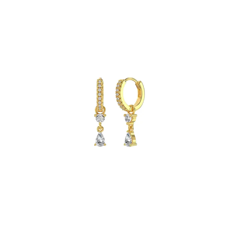 Drop Charm Huggie Earrings Gold Earrings