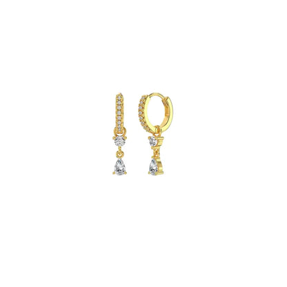 Drop Charm Huggie Earrings Gold Earrings