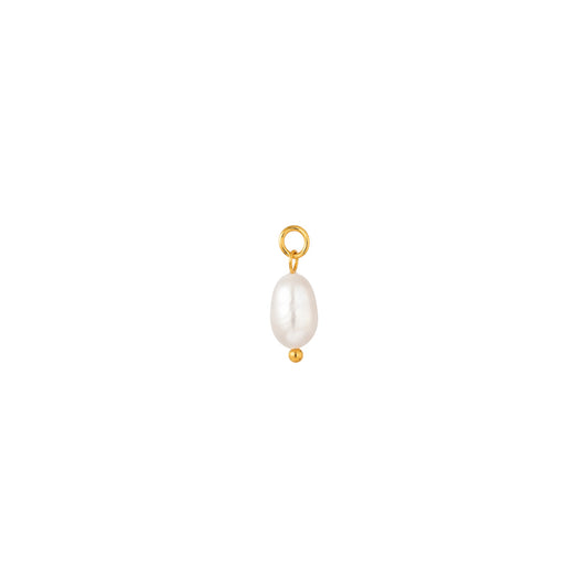 Scandal Kiss Faux Pearl Charm with pearl drop and 18ct Gold plated stainless steel detailing