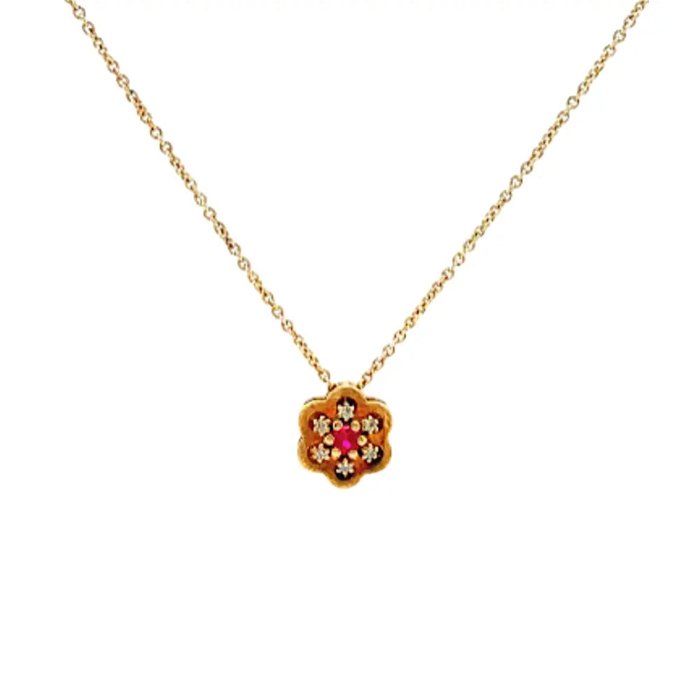 Floral Gemstone Pendant Necklace Necklaces
