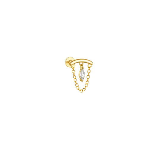 Gold Chain Drop Stud Earring Earrings