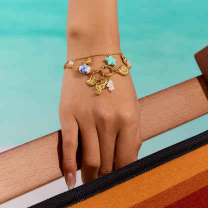 Gold Seahorse Charm Bracelet Bracelets