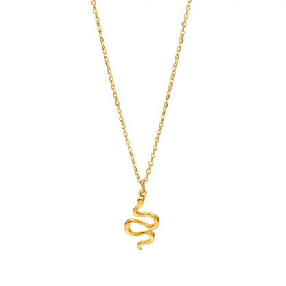 Gold Serpent Pendant Necklace Necklaces