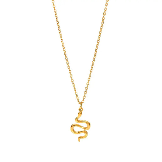 Gold Serpent Pendant Necklace Necklaces