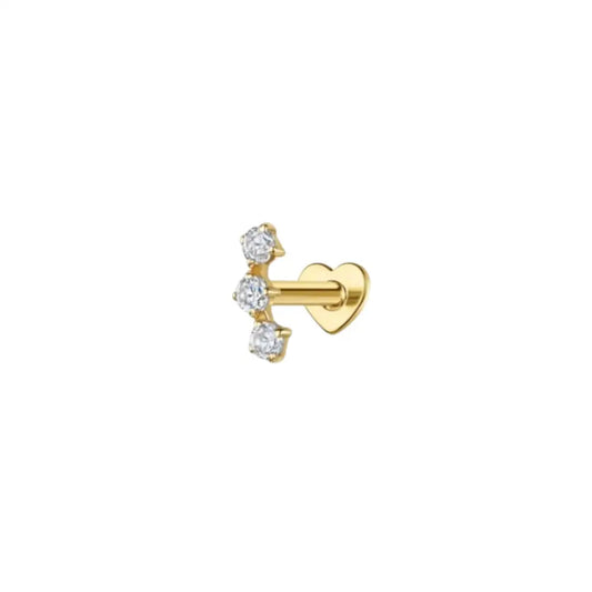 Gold Triple Spark Stud Earring Earrings