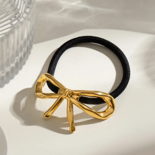 Golden Bow Hair Tie Hair Jewels