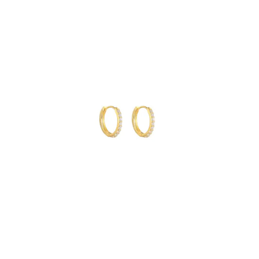Golden Sparkle Huggies Earrings