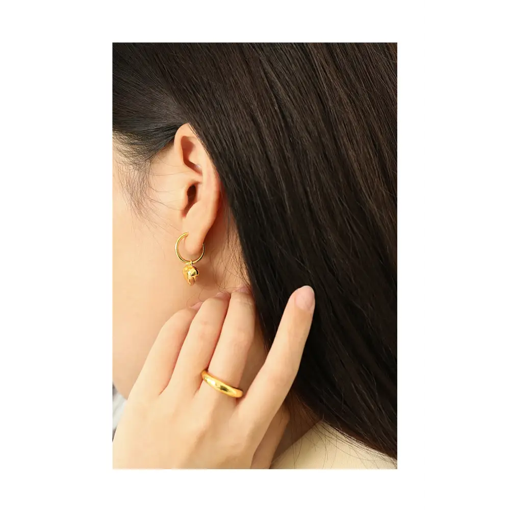 Heart Charm Hoops Earrings