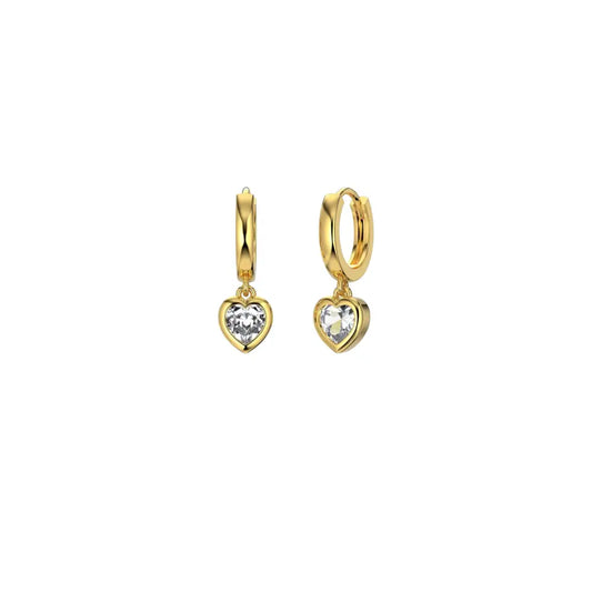 Heart Drop Huggie Earrings Earrings