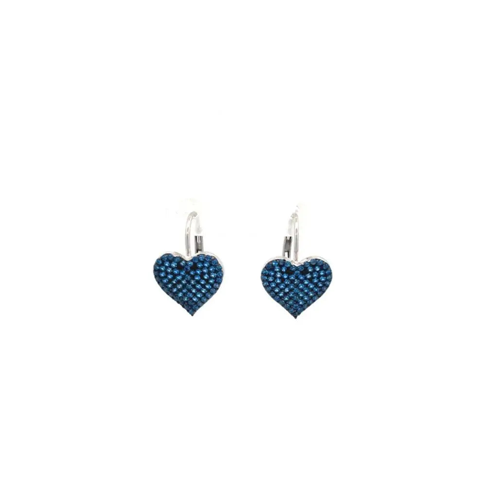 Heart Earrings Blue, Silver, Pink Earrings