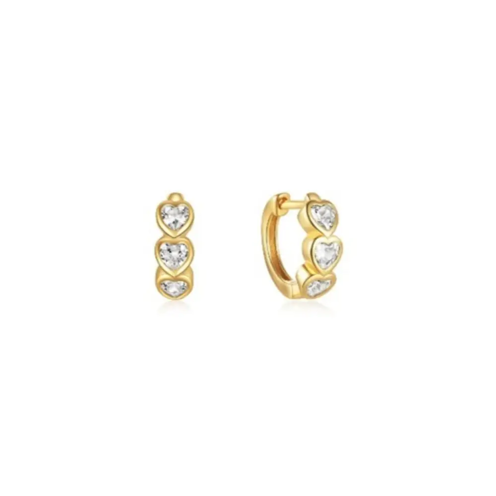 Heart Huggie Hoop Earrings Gold Earrings