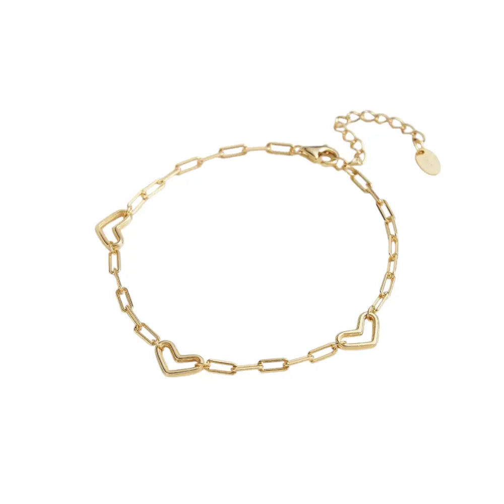 Heart Linked Bracelet Gold Bracelets