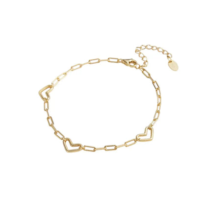 Heart Linked Bracelet Gold Bracelets