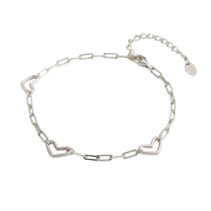 Heart Linked Bracelet Silver Bracelets