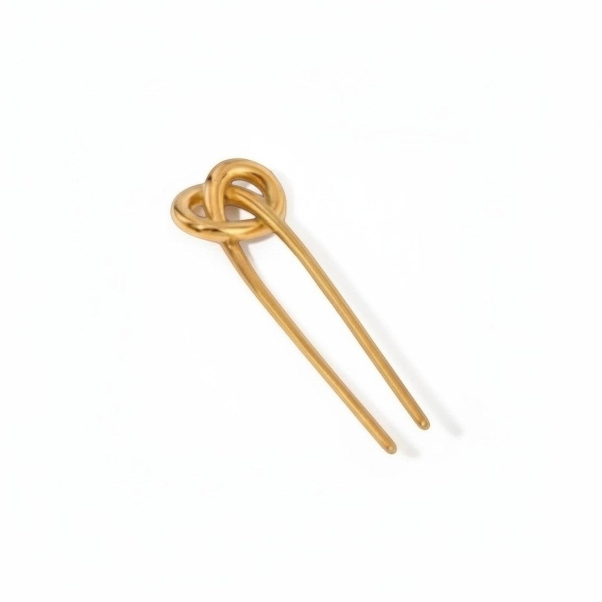 Knot hair pin in gold and silver toned stainless steel