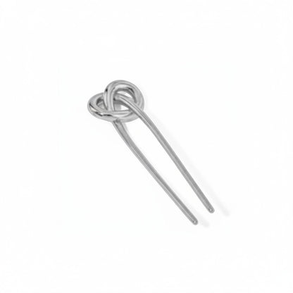 Knot hair pin in gold and silver toned stainless steel