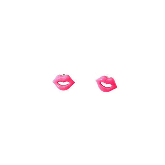 Lip Stud Earrings Pink Earrings
