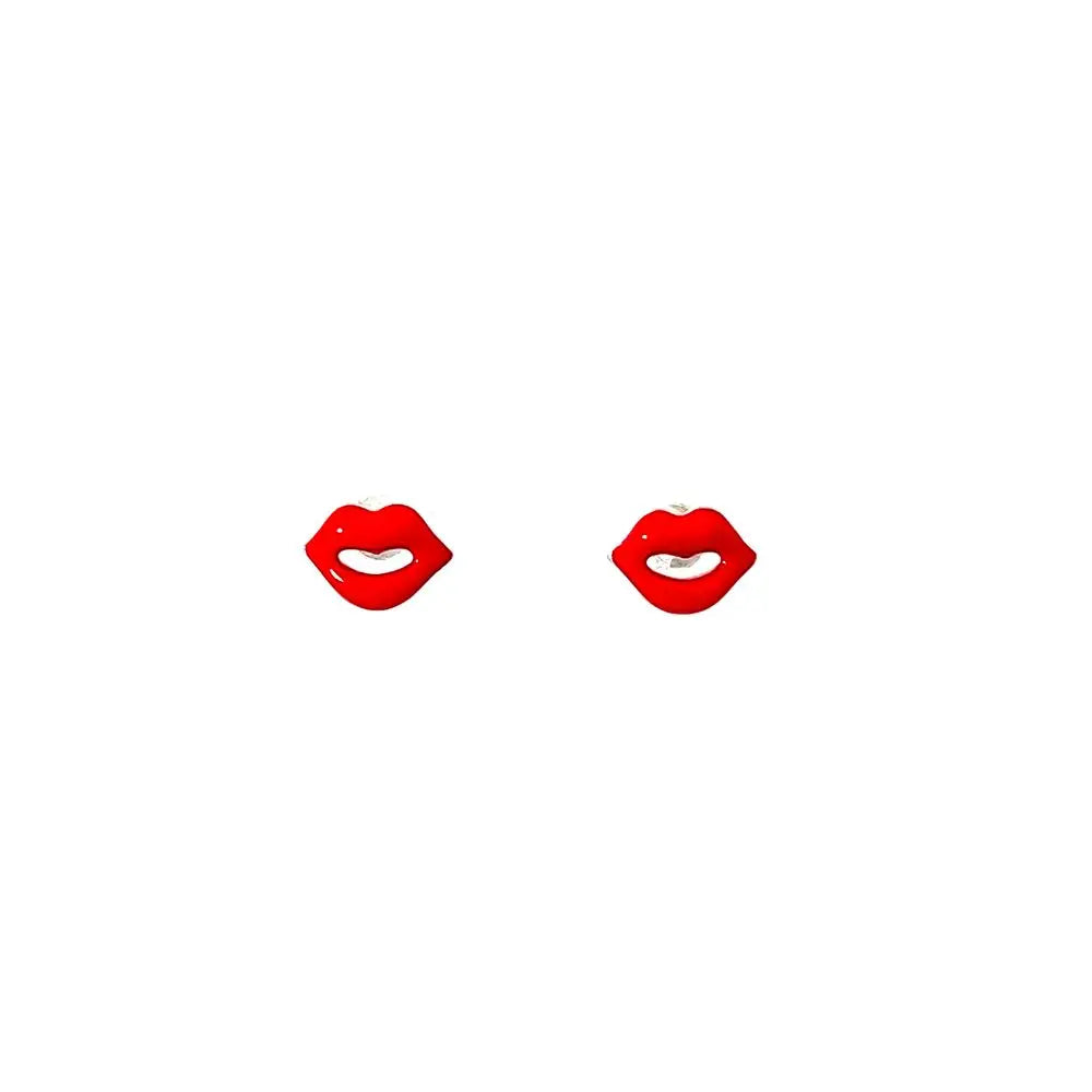 Lip Stud Earrings Red Earrings