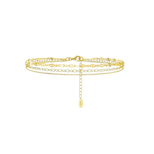 Multi Strand Layered Anklet Gold Anklets