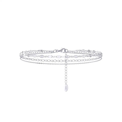 Multi Strand Layered Anklet Silver Anklets