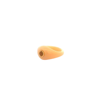 Peach resin ring base designed for interchangeable ScanJewels with a glossy finish