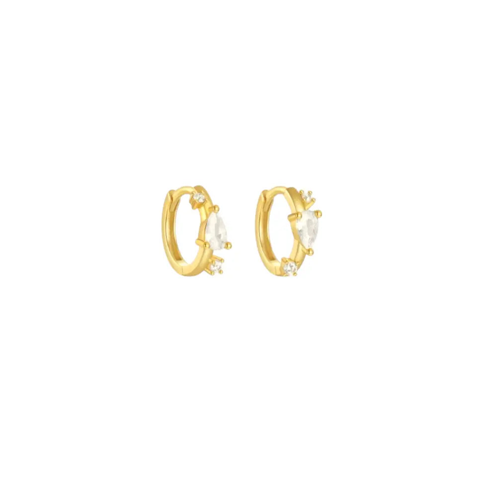 Pear Stone Hoops Earrings