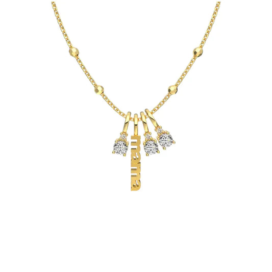 Personalized Mama Necklace with Charms Gold Necklaces