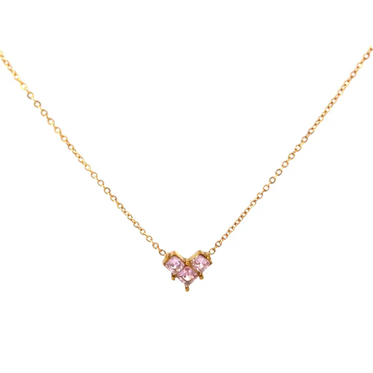 Pink Heartstone Necklace Pink Necklaces