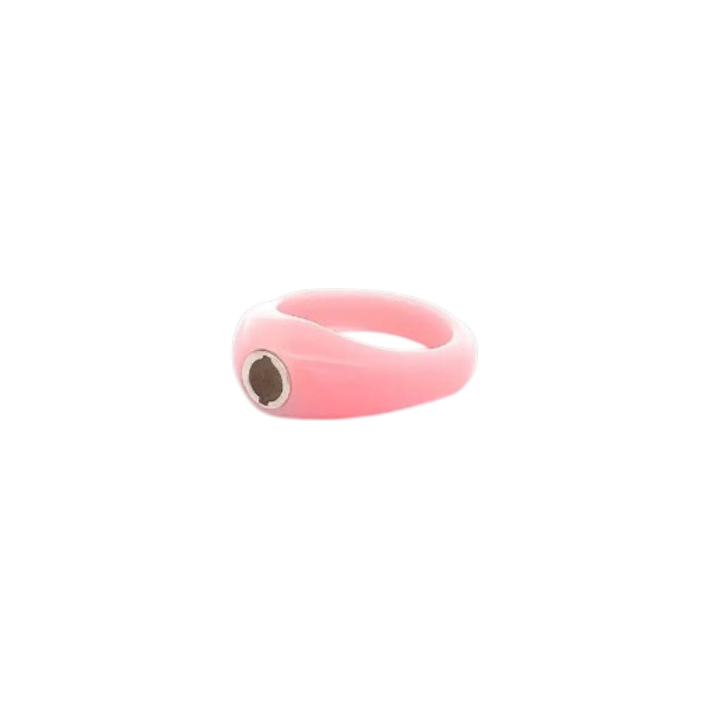 Pink resin ring base designed for interchangeable ScanJewels with a glossy finish