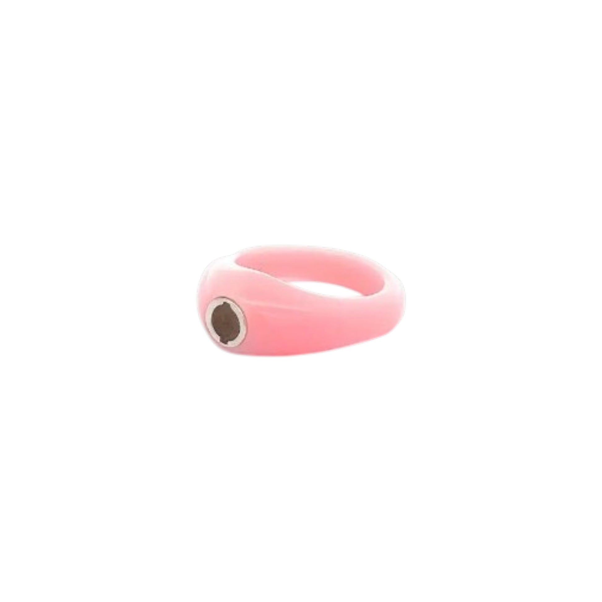 Pink resin ring base designed for interchangeable ScanJewels with a glossy finish