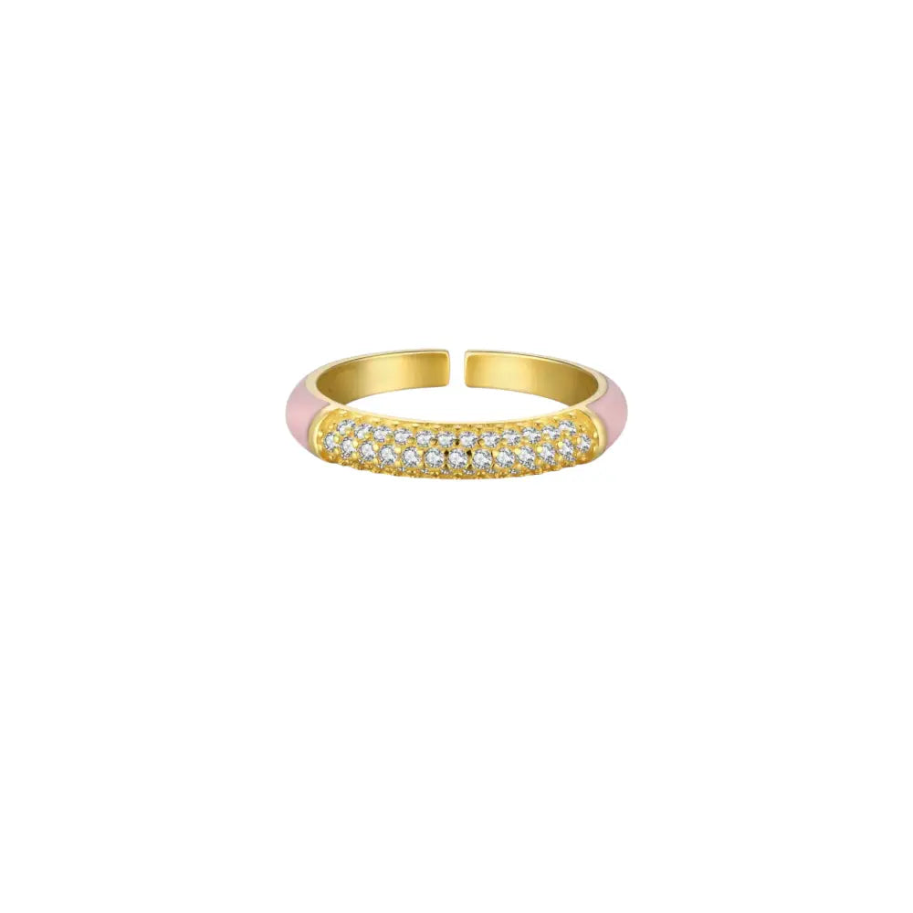 Pink Shimmer Pavé Ring Rings
