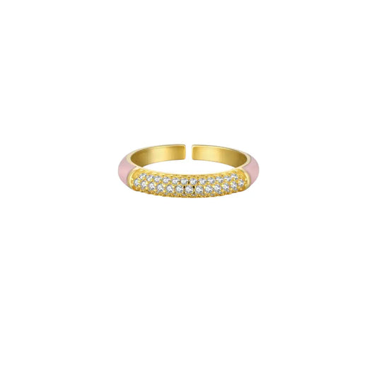 Pink Shimmer Pavé Ring Rings