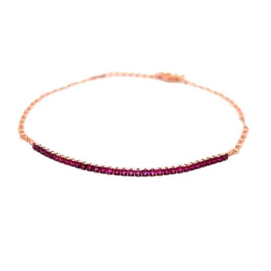 Pink Stone Rose Gold Anklet Anklets