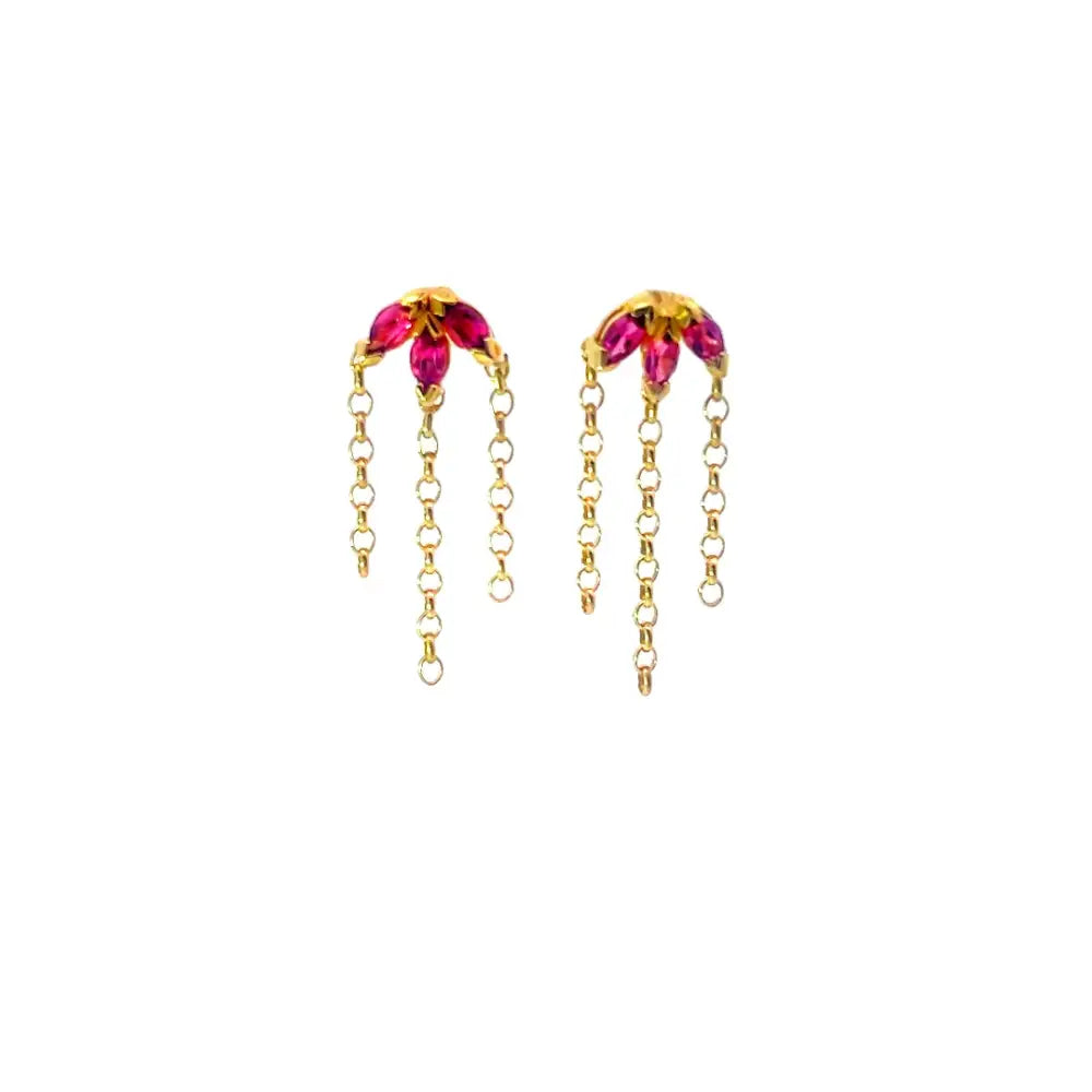 Pink Tourmaline Drop Earrings Earrings