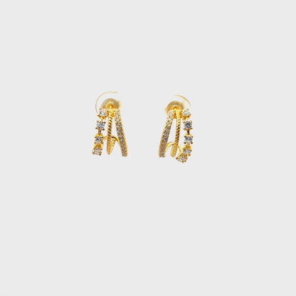 Gold Triple Hoop Earrings