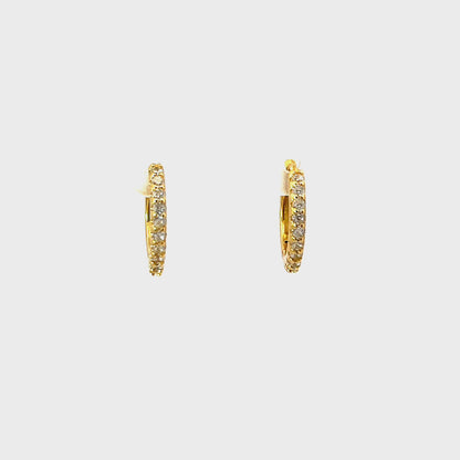 Gold Zirconia Hoop Earrings