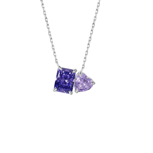 Purple Duo Pendant Necklace Necklaces