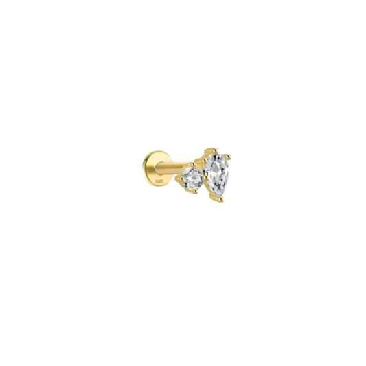 Radiant Duo Stud Helix Friendly Earrings