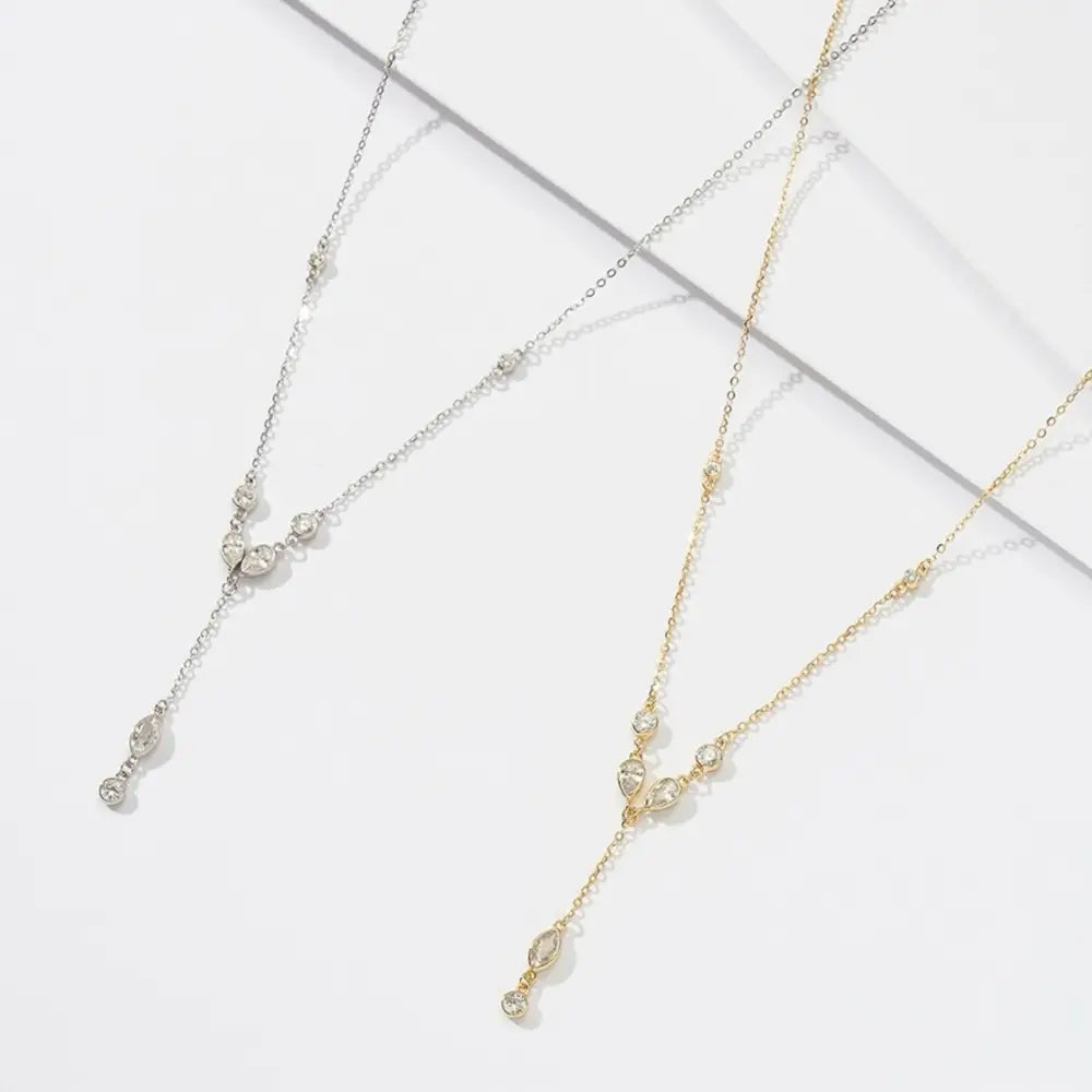 Radiant Y Drop Necklace Gold Necklaces