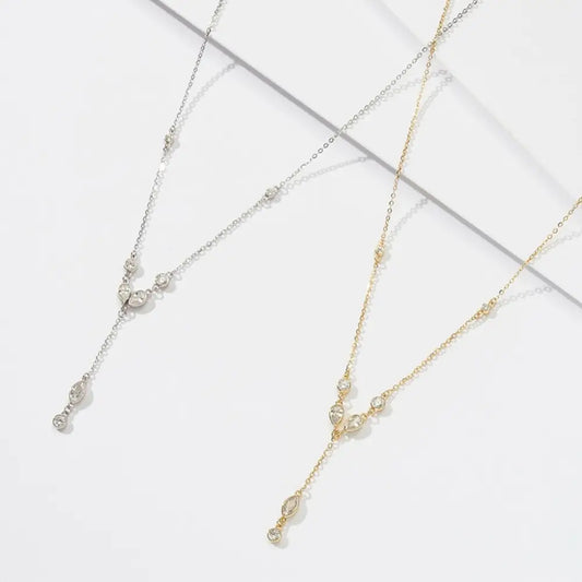 Radiant Y Drop Necklace Gold Necklaces