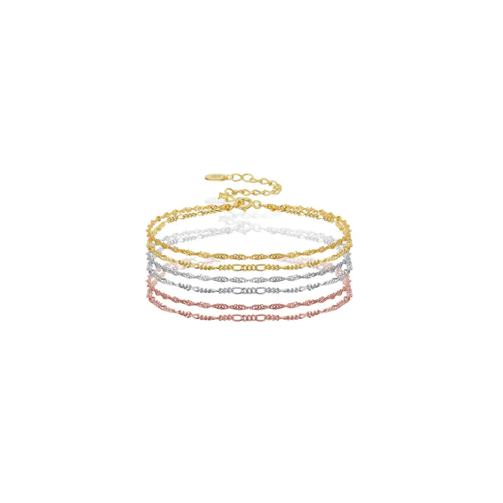 Rose Gold Layered Chains Bracelet Bracelets
