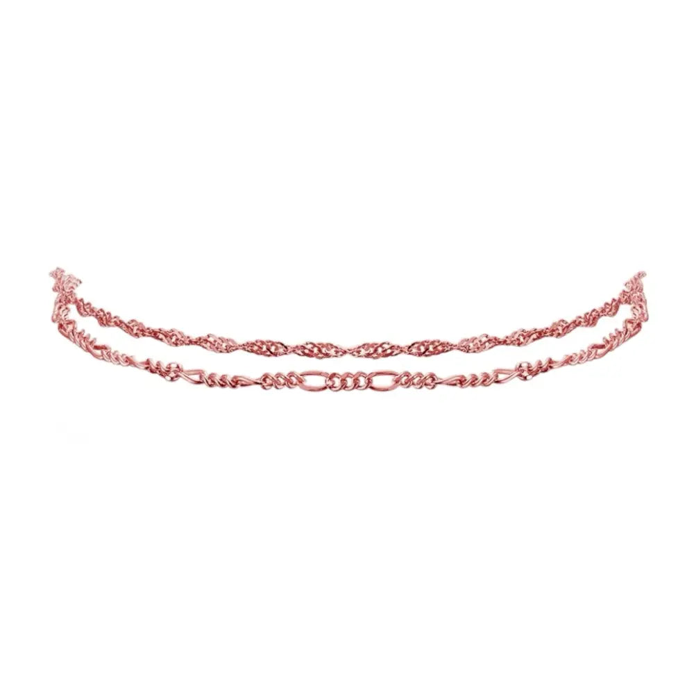 Rose Gold Layered Chains Bracelet Rose Gold Bracelets
