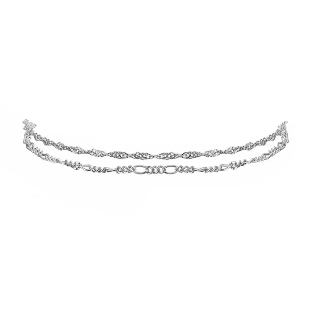 Rose Gold Layered Chains Bracelet Silver Bracelets