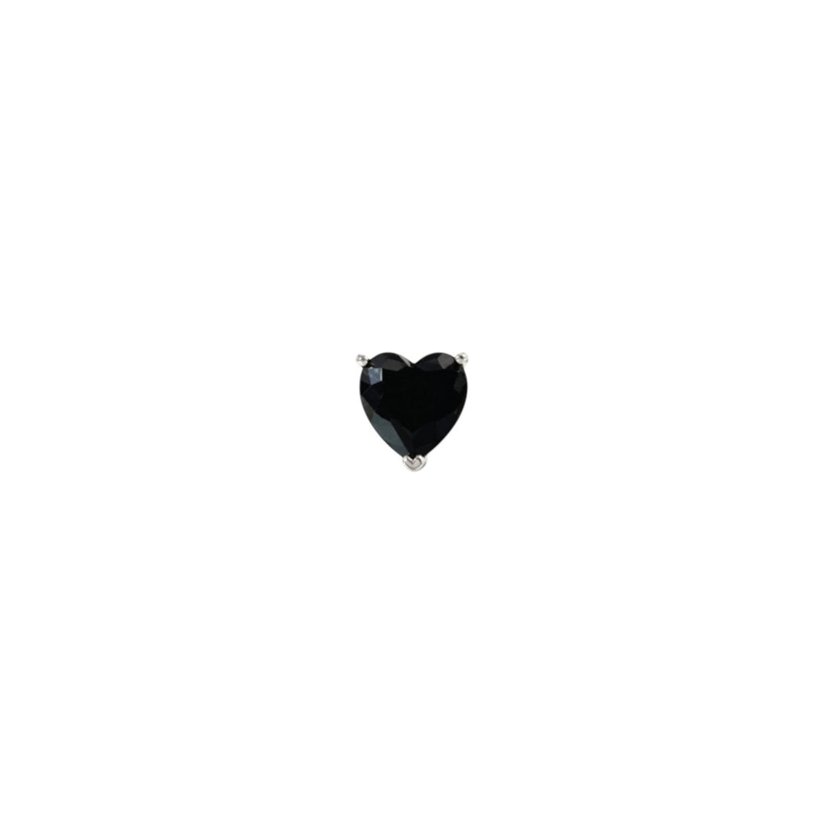 Scandal Kiss Black Heart ScanJewel featuring a faceted black heart-shaped stone set in polished 925 Sterling Silver.